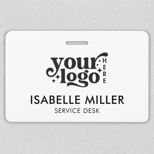Employee Name Staff ID Minimalist Company Logo Badge (Employee Name Staff ID Minimalist Company Logo Badge)