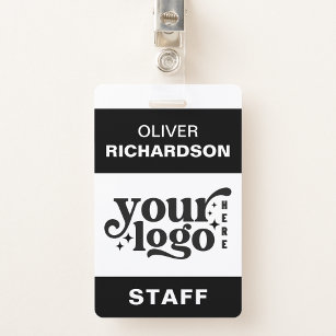 Employee Name Tag Custom Business Logo Staff  Badge