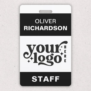 Employee Name Tag Custom Business Logo Staff Badge