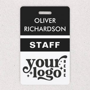 Employee Name Tag Custom Business Logo Staff Event Badge
