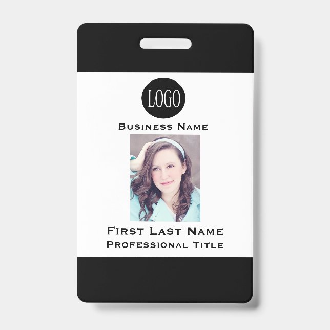 Employee Name Tag ID Card Badges Badge - Black (Front)