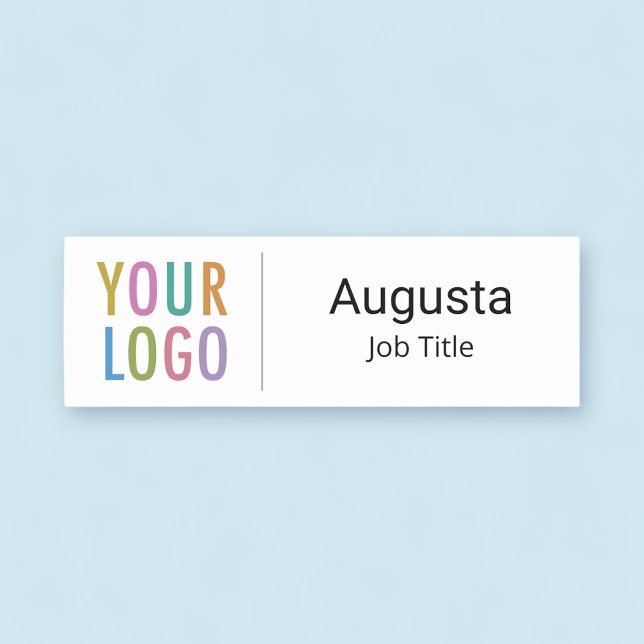 Employee Name Tag Pin Magnetic with Business Logo (MISOOK Employee Name Tag)