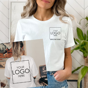 Employee Name Upload Your Logo Company Pocket T-Shirt