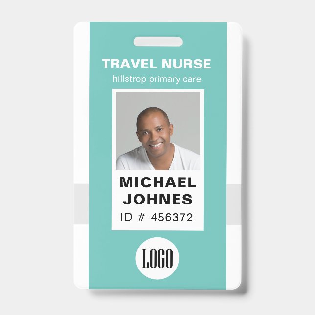 employee nurse photo and logo name badge (Front)