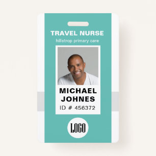 employee nurse photo and logo name badge
