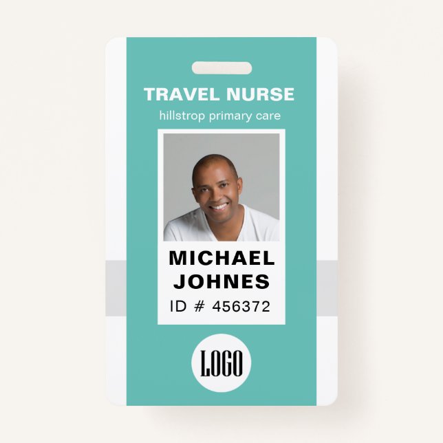 employee nurse photo and logo name badge (Front)