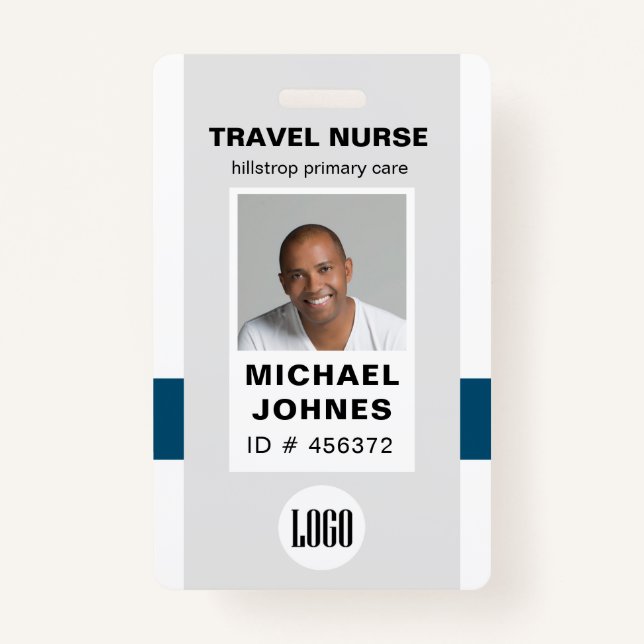 employee nurse photo and logo name badge (Front)