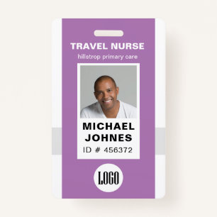 employee nurse photo and logo name badge