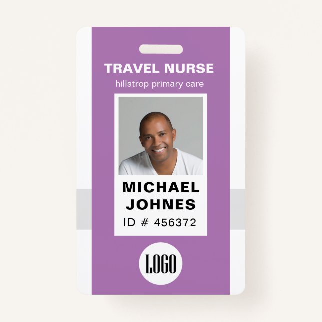employee nurse photo and logo name badge (Front)
