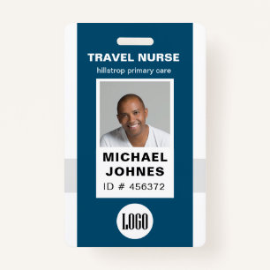 employee nurse photo and logo name badge