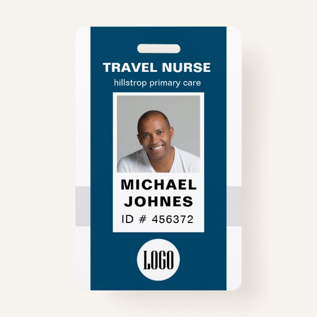 employee nurse photo and logo name badge (Front)