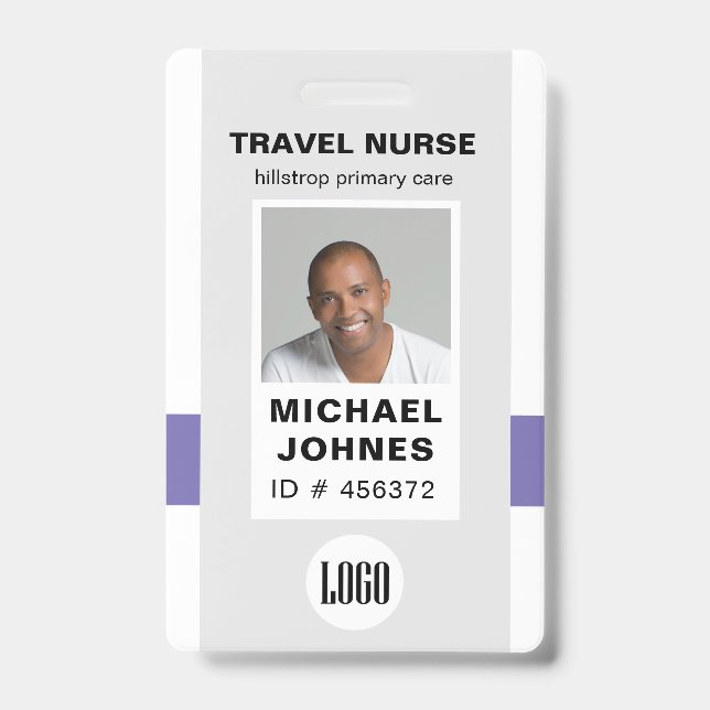 employee nurse photo and logo name badge (Front)