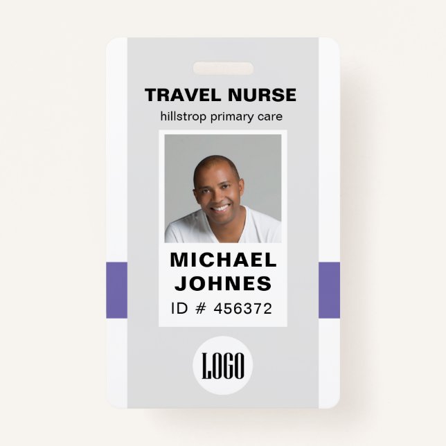 employee nurse photo and logo name badge (Front)