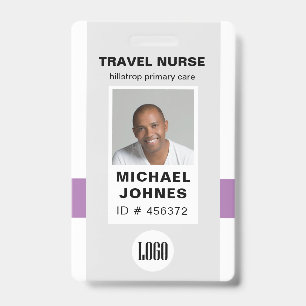 employee nurse photo and logo name badge