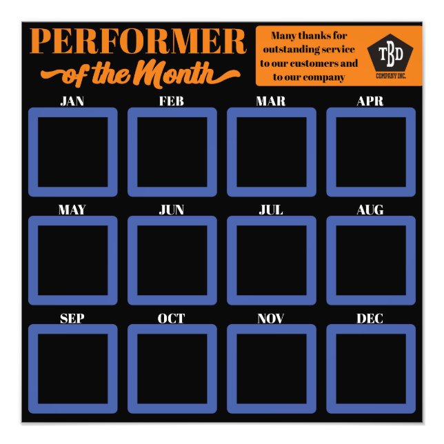 Employee of the month 4x4 photos office display photo print (Front)
