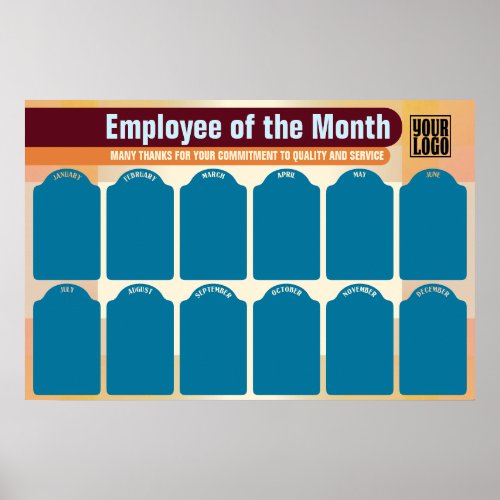 employee of the month 4x6 photo recognition displa poster