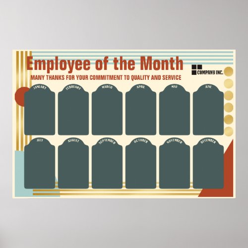 employee of the month 4x6 photo recognition displa poster