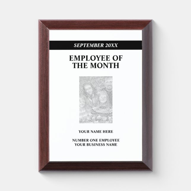 Employee of the month achievement custom wood  award plaque (Vertical)