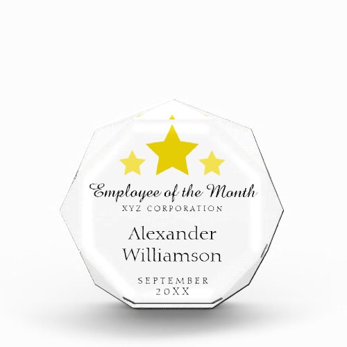 Employee of the Month Award  Gold Stars Template