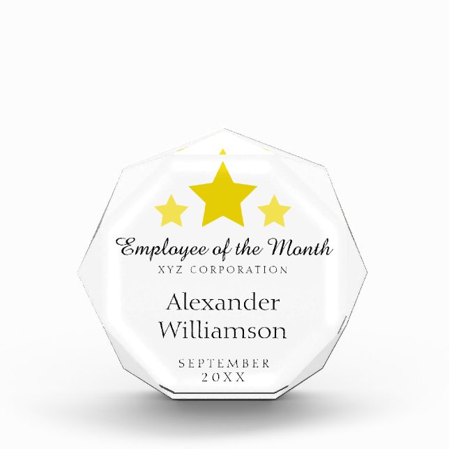 Employee of the Month Award | Gold Stars Template (Front)