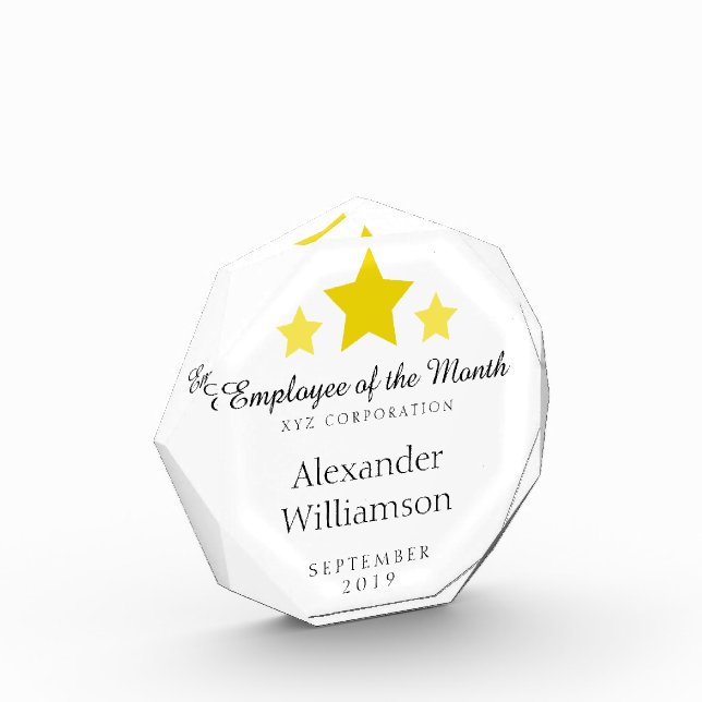 TheYaYaCafe® Best Employee Of The Month Gift – Golden Star Award Trophy | Engraved Trophy For Office Recognition