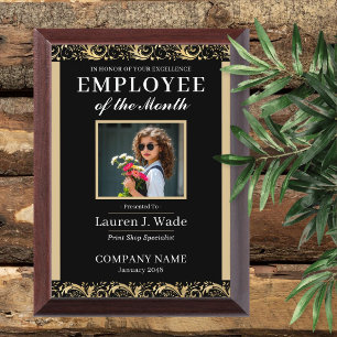 Employee of the Month Award Photo elegant Border Plaque