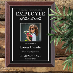 Employee of the Month Award Photo Plaque