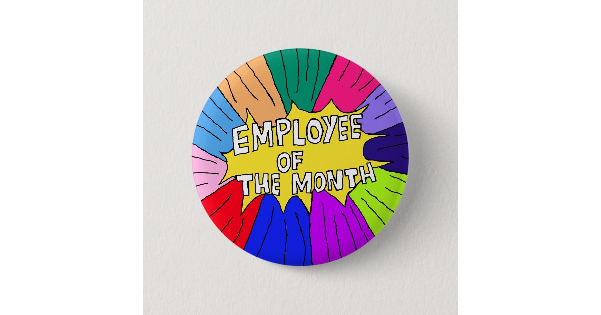 Employee of the month badge boss pin workers star Zazzle