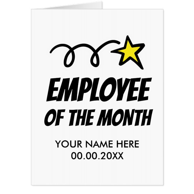 Employee of the month big XL greeting card (Front)