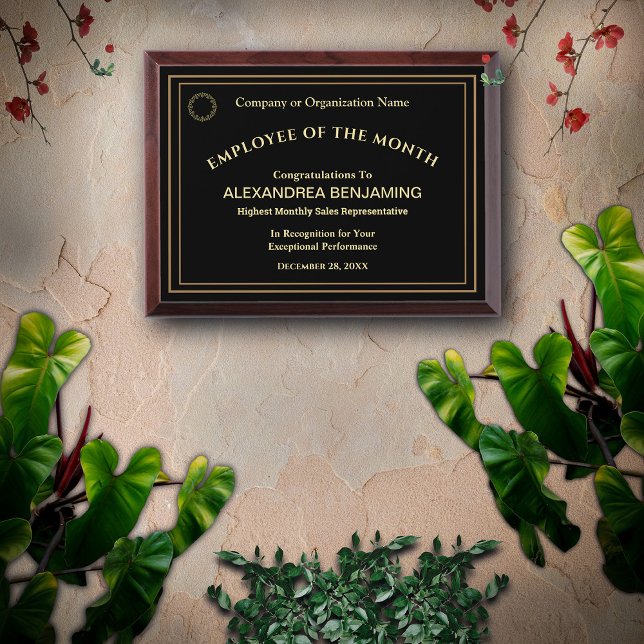 Employee Of The Month Business Logo Company Gold  Award Plaque (Employee Of The Month Business Logo Company Gold Award Plaque is great to give to your employee. )