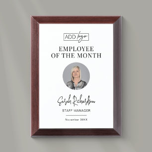 Employee Of The Month Business Logo Simple Modern Award Plaque