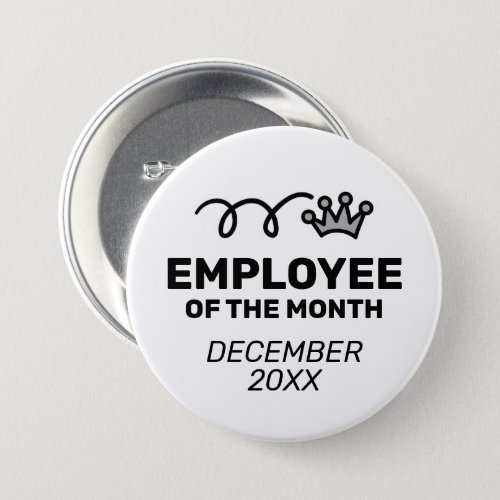 Employee of the month button with crown
