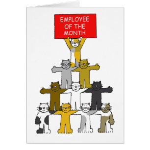 Employee of the Month Cartoon Cats Cards