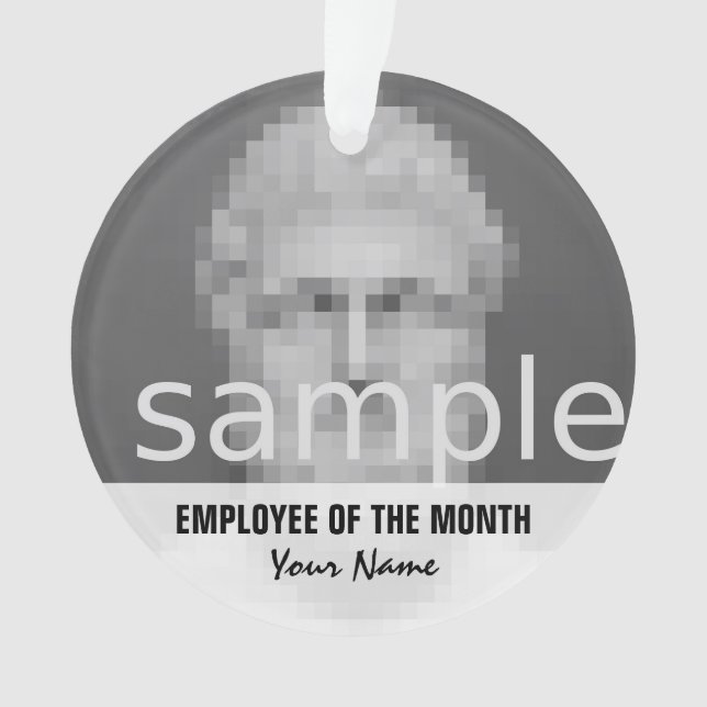 Employee of the month Christmas photo ornament (Front)