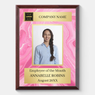 Employee of the Month Company Logo Award Plaque