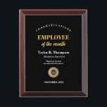 Employee of the Month company logo gold seal award<br><div class="desc">Celebrate your team's achievements with this Employee of the Month Company Logo Gold Seal Framed Award Plaque. Featuring a distinguished gold seal and space for your company logo, this elegant plaque is the perfect way to recognize outstanding employees. The framed design offers a professional and polished look, making it an...</div>