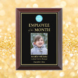 Employee Of The Month Company Logo Photo Gold Award Plaque at Zazzle