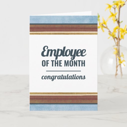 Employee of the month congratulations reward card | Zazzle