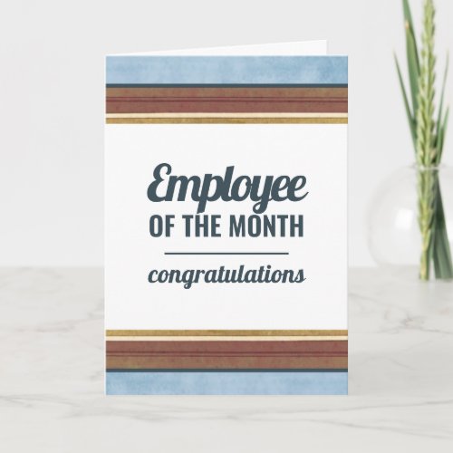 Employee of the month congratulations reward card