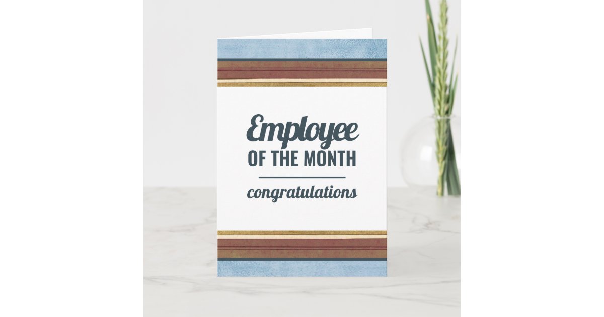Employee of the month congratulations reward card | Zazzle