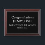 Employee Of The Month Custom Award Plaque<br><div class="desc">Employee Of The Month Custom Award Plaque 
Show your employees appreciation for their hard work by giving an award each month.
CUSTOMIZE BY SIMPLY FOLLOWING THE ZAZZLE TEMPLATE  PROMPTS</div>
