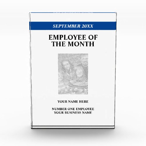 Employee of the month custom business office acrylic award