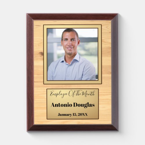 Employee of the Month Custom Photo Award Plaque