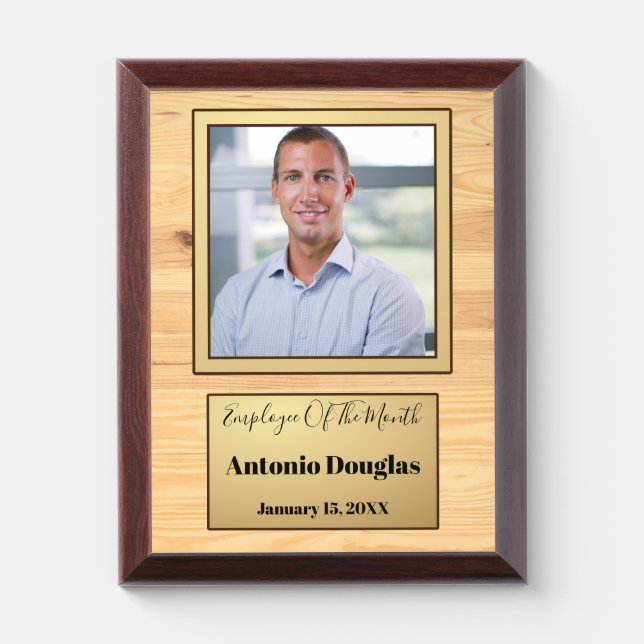 Employee of the Month Custom Photo Award Plaque (Vertical)