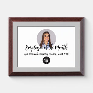 Employee of the Month Custom Photo Award Plaque