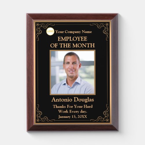 Employee of the Month custom Photo  Golden frames Award Plaque