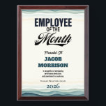 Employee of the Month Custom Recognition Award Plaque<br><div class="desc">Celebrate excellence with this modern and elegant Employee of the Month award featuring eye-catching retro typography that feels both fresh and timeless. Designed to stand out on any desk or display, this award honors remarkable achievement with style and professionalism. Personalize it with the recipient’s name, company name, and year to...</div>
