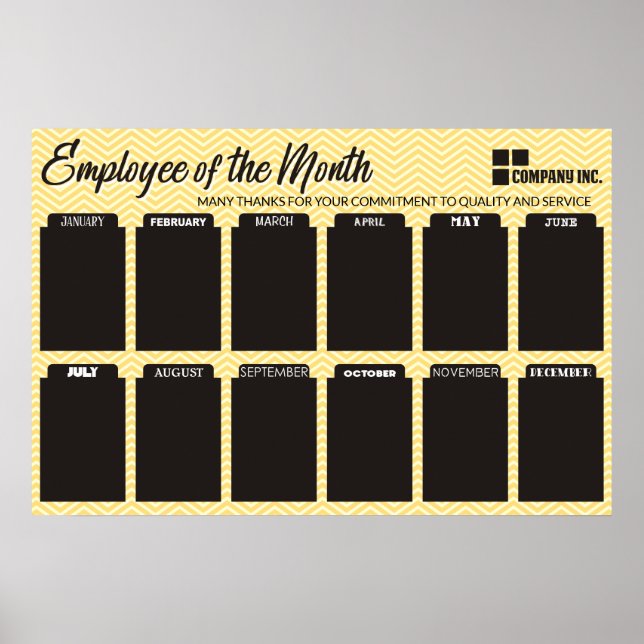 employee of the month display for 4x6 photos poster (Front)