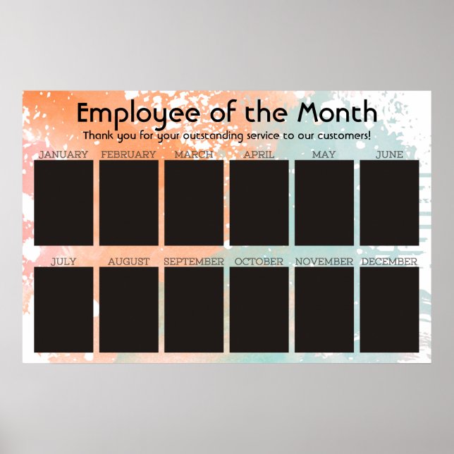 employee of the month display for 4x6 photos poster (Front)