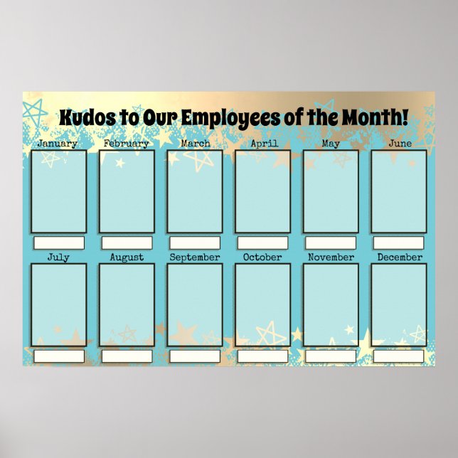 employee of the month display for 4x6 photos poster (Front)